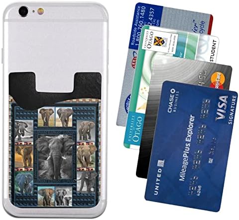 Gagaduck слон лепило телефонски џеб мобилен телефон стап на картички за ракав за ракав, држач за лична карта, компатибилен со повеќето