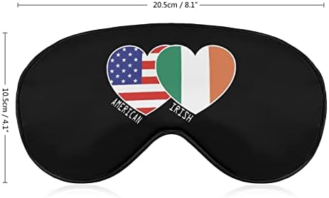 Ирско Американско Знаме Срца Маска За Очи Со Прилагодлив Ремен За Мажи И Жени Ноќно Спиење Патување Дремка