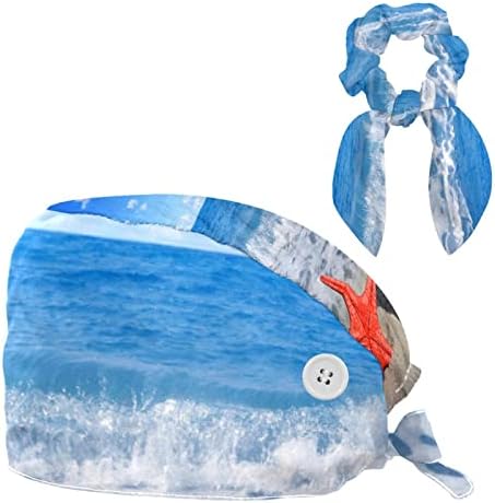 Работна капа на летна starвезда од плажа со копчиња прилагодлива буфантска капа унисекс -чиста капа со лак коса