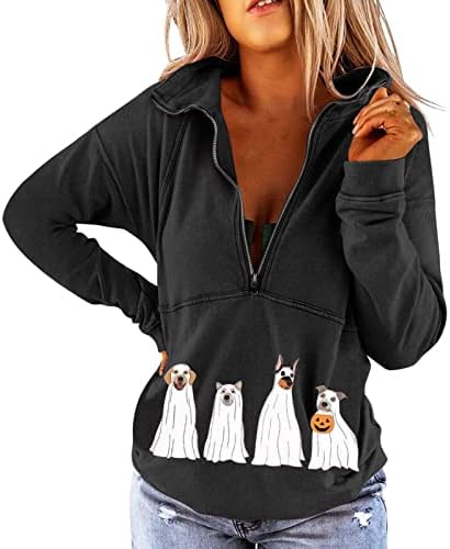 Поштенски худи женски, женски обичен пулвер џемпер со долги ракави подели хули фустан со џеб од кенгур