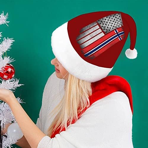 Гроздобер Сад Норвешка Знаме Божиќна Капа Дедо Мраз Шапка Смешни Божиќни Капи Празнични Капи За Жени/Мажи