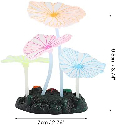 Vocoste 1 сет светкаво растение за силиконска симулација, силиконски сјај за сјај за декорација на пејзаж со риба, разнобојно, 3,74 x2.76 x1.30