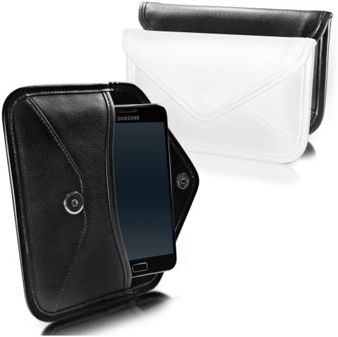 Boxwave Case Компатибилен со Alcatel 1s - Елитна кожна торбичка за месинџер, синтетички кожен покритие дизајн на пликови за алкател 1С