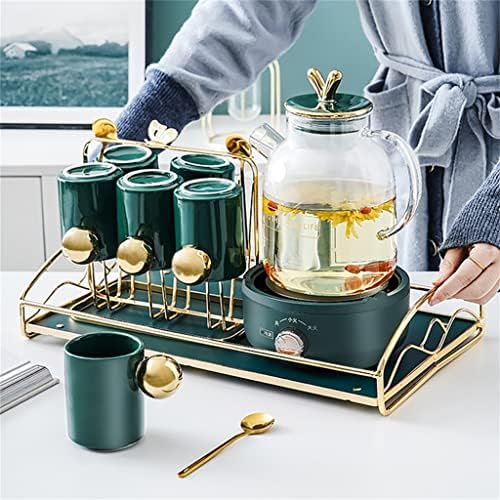 N/A стаклен чај отпорен на висока температура, поставена дневна соба дома, нордиска попладневна цвет и овошен чајник