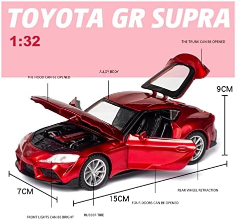 Скала модел на автомобили за Toyota GR Supra diecast легура модел на автомобил со метал со звук светло повлекување назад 1/32 пропорција