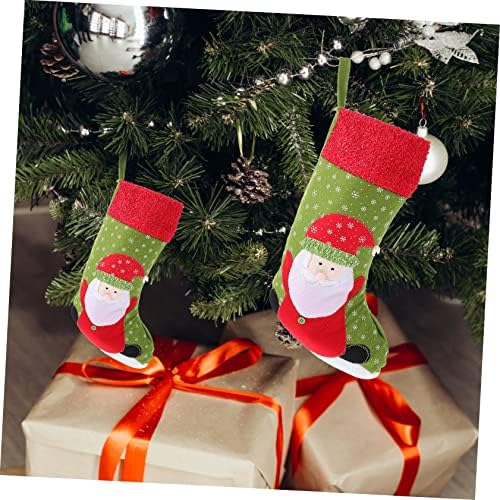 Јардве 3 парчиња Божиќни чорапи Дедо Мраз за порибници за порибници за порибници Божиќни украси на дрво не ткаени ткаенини чорапи Дете бонбони