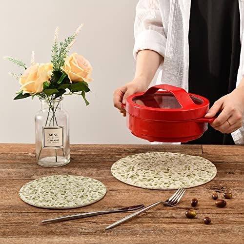 Kigai Green Leaves STOSS држачи за кујнски држач за памучни тенџере сет од 2, отпорни на топлина кујна кујна топли влошки за готвење