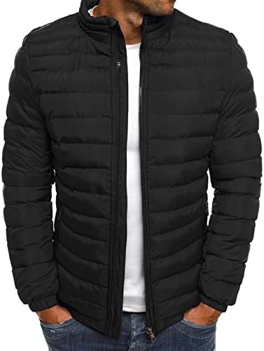 Машки палто, плус големина со долги ракави со долги ракави мажи кои се во тренд на активна зимска висока вратот на вратот нагоре, се вклопуваат