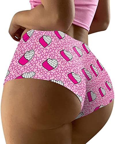 Удобни памучни гаќички за жени секси момчиња за долна облека за вineубените усни печати кратки хипстери со целосна покриеност на
