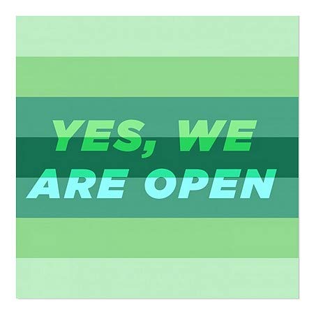 CGSignLab | Да, Ние Сме Отворени-Модерен Градиент Прицврстување На Прозорецот | 5x5
