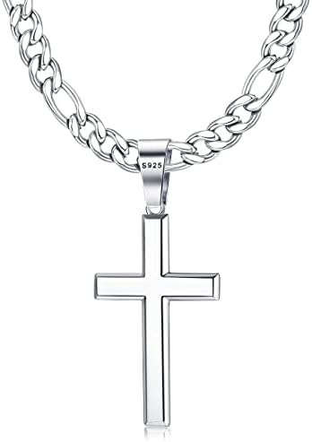 Milacolato 925 Стерлинг сребрен крст приврзок ѓердан за мажи жени 5 мм не'рѓосувачки челик со дијамантски издржлив фигура ланец