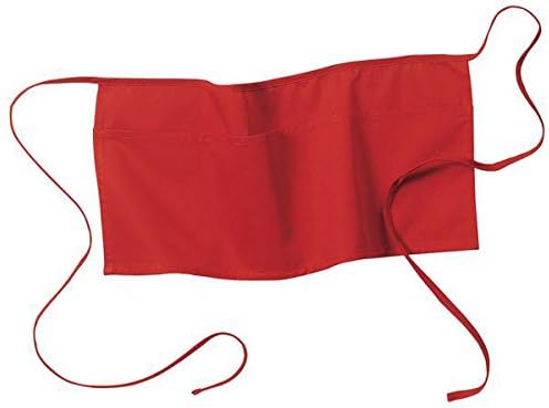 Престилка на половината 10 x 20 со 3 џебови и памучни врски, црвена боја