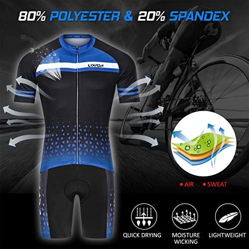Машка маичка за велосипедизам во Ликсада Постави дишејќи брза кошула за велосипедизам MTB со 3Д перничиња