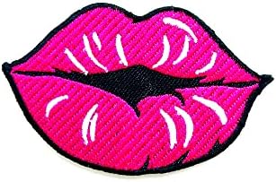 Tyga_thai tyga-thai th убави розови усни кармин секси девојки дама бакнеж лого закрпи шијат железо на везена апликација значка знак за лепенка