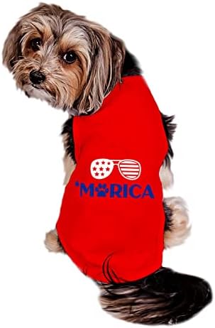 Американска кошула за кучиња на гордоста, кошула за кучиња Меричан, кошула на 4 јули за кучиња, летна кошула за кучиња, облека за домашни миленици
