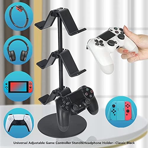 Држач за контролори и штанд за слушалки, држач за контролор за Xbox One/Xbox 360/Switch/PS5/Steam/PC/Nintendo, Организирајте ги
