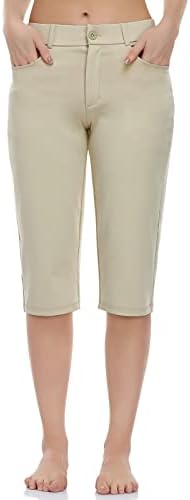 Histekywin женски фустани панталони за истегнување деловни деловни деловни активности удобни јога голф панталони со џебови