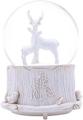 N/A бела кристална топка музичка кутија, ротирајќи како музиката, совршени музички кутии за жени за жени внуци Божиќ
