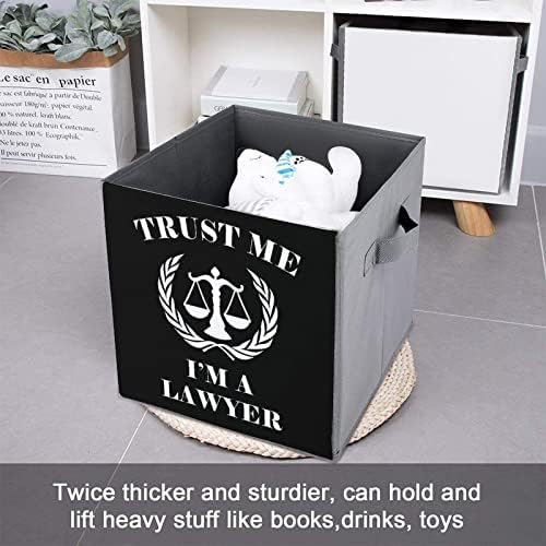 Верувај ми Јас Сум Адвокат Канти За Складирање Коцки Преклопни Ткаенини Организатори Со Рачки Облека Торба Кутија За Книги Кошница За