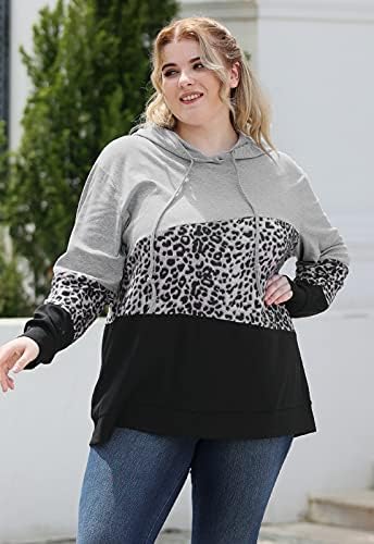 Немидор женски долг ракав плус димензии во боја на бои, кој се влече во боја, обичен џемпер на џемпери NEM290