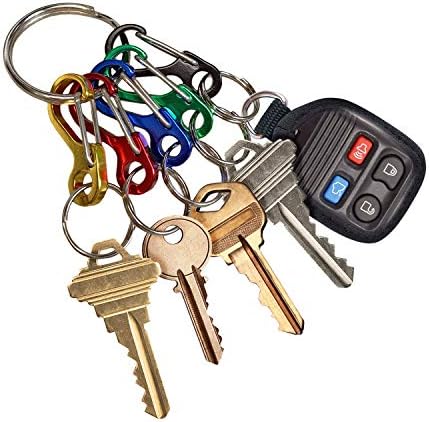 Носач на клучеви за клип за мини линија Идентификувајте ги копчињата по ланец на клучеви во боја, 10 пакувања