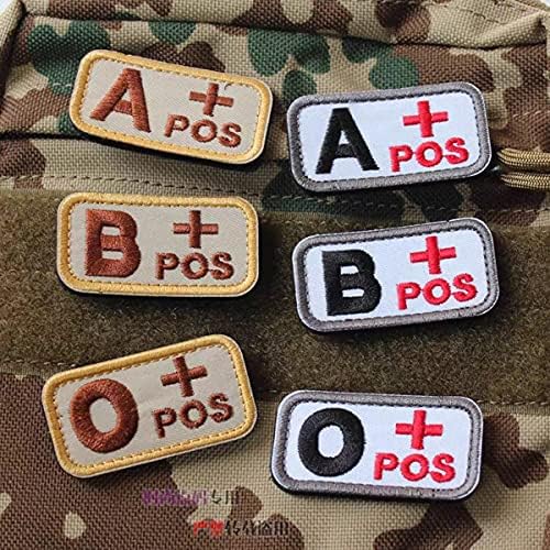 Тактички крвни типови закрпи Б+ 4-парчиња Позитивни POS куки и јамка за крпеница 2 x1 Различни стилови во извезени 2 x1 морални воени морнарички армиски значки за закрпи