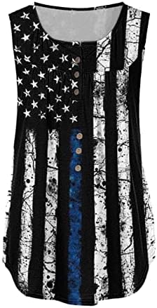 Патриотски врвови на 4 јули, 2023 година маици за жени модно американско знаме со врвни ленти маици маици на Денот на независност Ден на