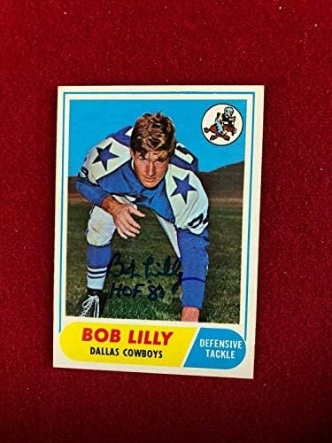 1968, Боб Лили, Автограм Топс Картичка Гроздобер-Нфл Автограм Фудбалски Картички