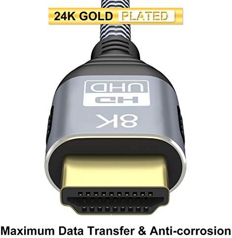 CABLEDECONN 1M 3.3 FT 8K HDMI UHD Голема Брзина 48Gbps 8K@60Hz 4K@120Hz HDCP2. 2 4: 4: 4 HDR 3d Arc HDMI Кабел Компатибилен Со HDMI