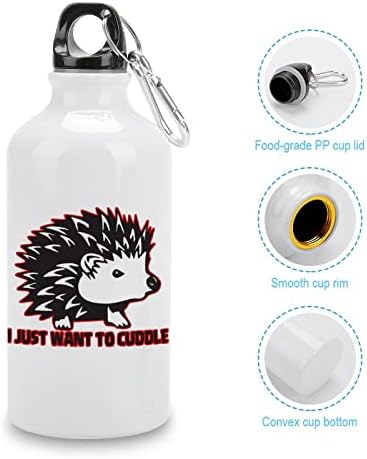Cuddle Edgehog Алуминиумско шише со шише со вода за проток на кригла доказ за метални спортови шишиња 400 ml