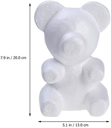 ВАЛИКЛУД Свадба декор 2 парчиња полистирен пена мечка облици калапи бела DIY занаетчиска пена мечка моделирање за цвеќе уредување