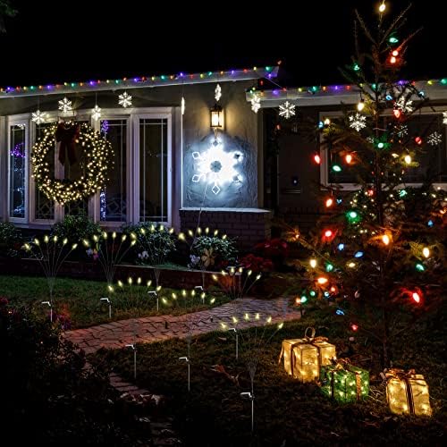 2 пакувања што се нишаат соларни светла, 6 LED светилки, декоративни соларни светла за новогодишни елки, надворешни водоотпорни светилки