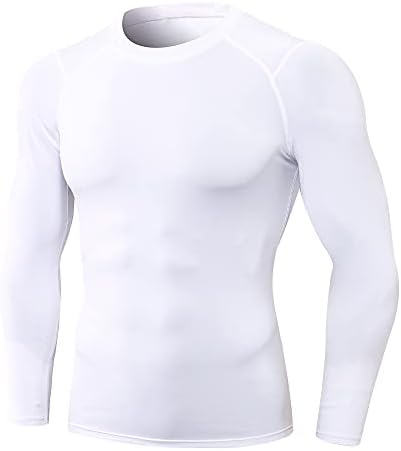 Машки кошули за компресија со долги ракави за атлетски тренинзи врвови за салата за теретани кои работат ладни суви базели маички 1/3