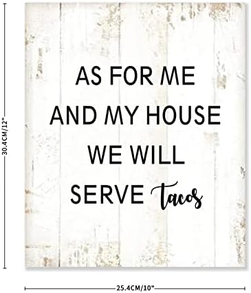 Yinrune дрвен печатен знак како за мене и мојата куќа ќе служиме такос фарма куќа рустикални украси потпишете мотивациски подарок за домашни