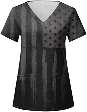 Непроaирни кошули за жени Ден на независност за жени кои печатат дневни летни кошули за женски долг ракав спандекс