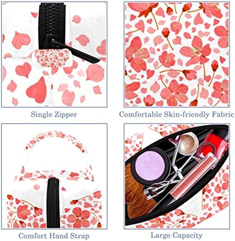Тоалетна Торба, Козметичка Торба За Шминка За Патувања За Жени Мажи, Цреша Цвет Розово Срце Денот На Вљубените