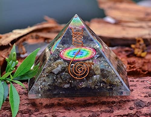 Pyor 7 Chakra Feng Shui Tree Reiki лековити кристали лабрадорит оргон пирамида природни скапоцени камења Енергетски ѓердан со среќа Просперитет