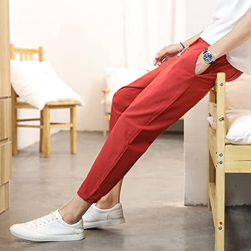 Плишана облека машка памучна и цврста боја панталони јапонски спортски тенок панталони стапала возбудливи џемпери