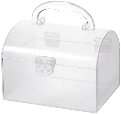 Пластичен квадратен складиште за складирање, преносен организатор за подароци со безбеден капак и рачка, чиста кутија за контејнери