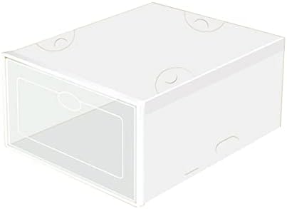 Кутија за чевли Huksxz, стабилна чиста пластична кутија за чевли, капка предна кутија за чевли со чиста врата, кутија за складирање на чевли