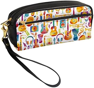 Colourlife Pencil Case Tagks Chanture Music Design Leather Zipper торбичка торба шминка козметичка торба држач за моливи за возрасни момчиња