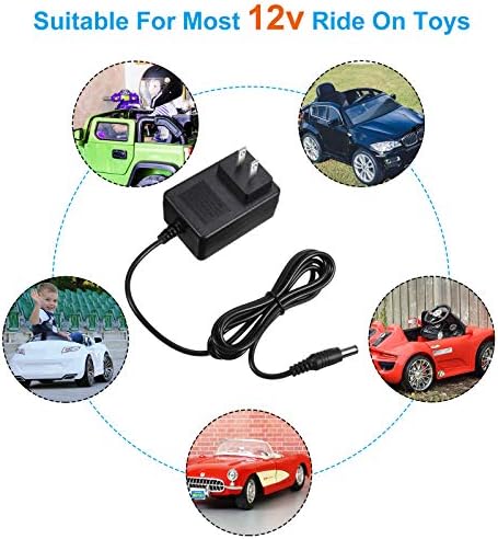Weewooday 12V полнач за деца Возење на автомобили, 12 V полнач за батерии за возење на играчки со индикатор за полнење светло за SUV