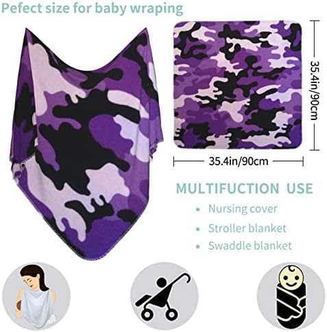 Виолетова камо бебе бебе ќебе новородено покритие за прием на ќебе за шетач за расадник за новороденчиња