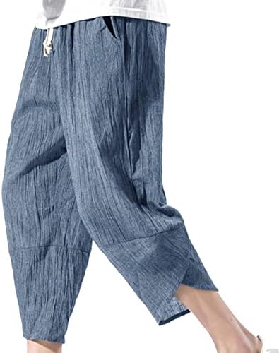 Карго панталони за мажи летни мраз свила обични панталони модни памучни хареми панталони ретро тренд мажи исечени панталони
