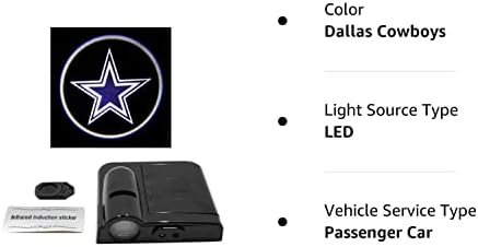 СПОРТИКУЛАЦИЈА NFL Далас Каубои LED ласерски проектор за светло за вратата на автомобилот - LED светлосен проектор за проектирање на логото
