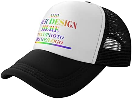 Прилагодена капа вашиот дизајн овде, сопствена капа дизајнирајте ваша сопствена класична машка женска камионска капа црна боја