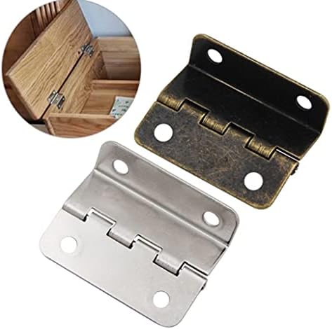 WYFDP 10 парчиња/комплет шарки на вратата од кабинетот, дрвена кутија со дрвени кутии старомодни шарки, 4 дупки за декорација на