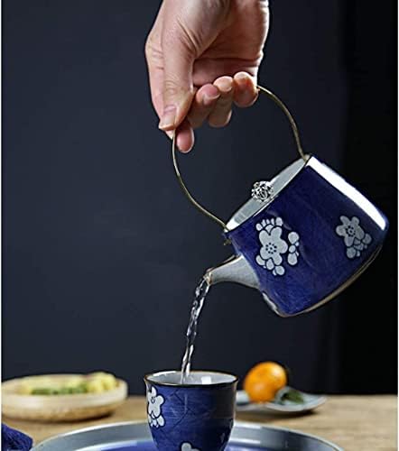 Модерни Чајници Керамички Индиго Глазура Мраз Пукнатина Чајник Кафе Тенџере Чај Сет Рачно Насликани Чај Тенџере Чајници