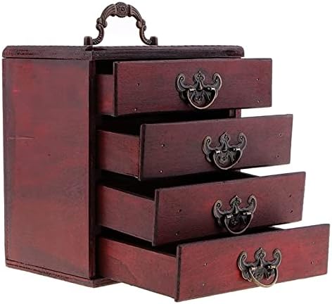 Канти за складирање Masera 4 слоја кутија за складирање на накит, градите со богатство, занаетчиска уметност