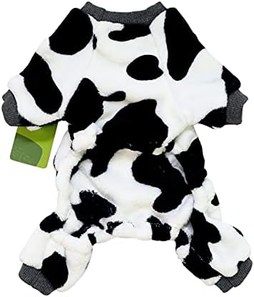 Fitwarm симпатична млеко крави миленичиња кучиња облека удобно кадифено зимски пижами палто скокање чивахуа померански, среден